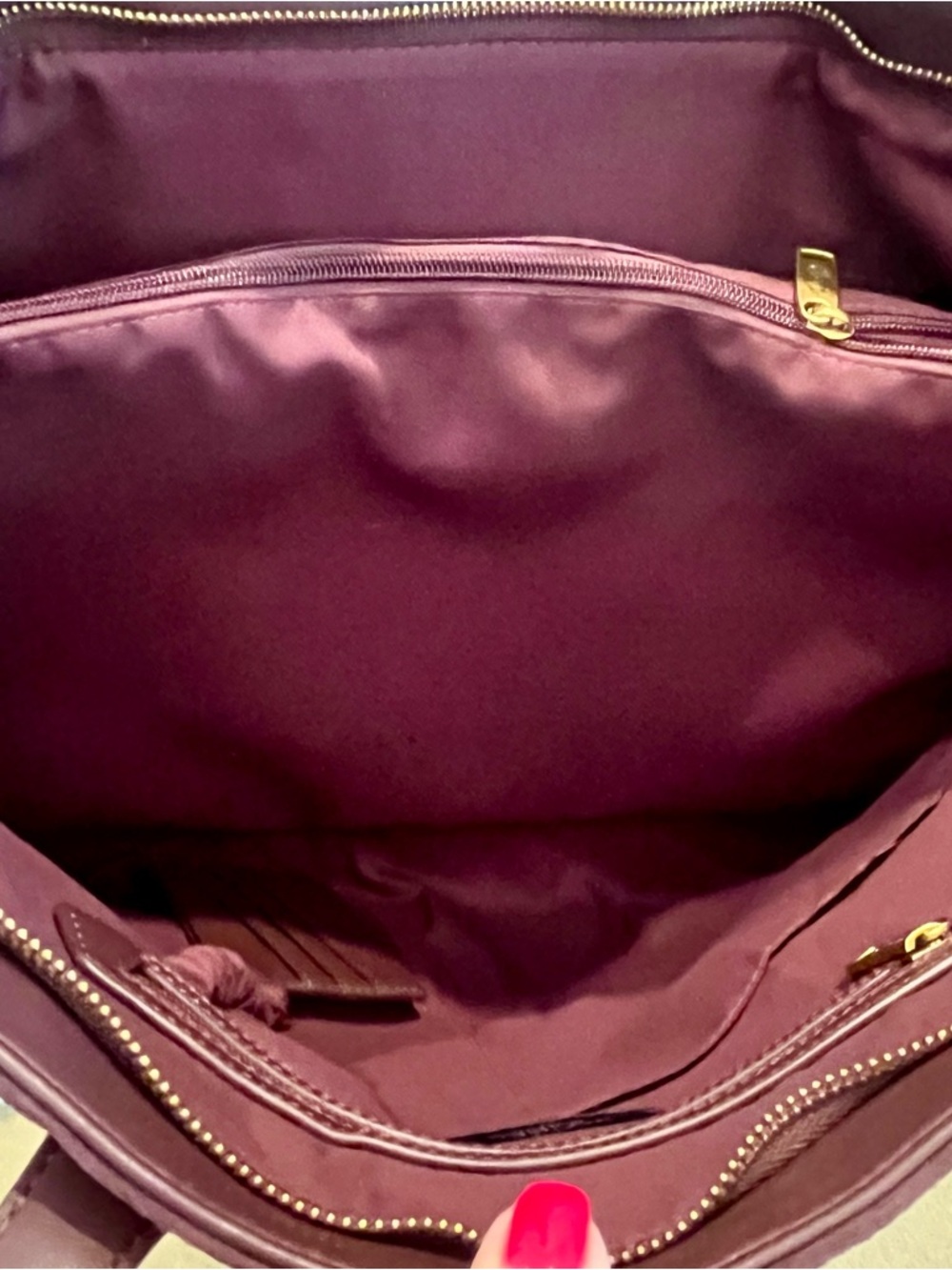 Plum Faux Suede Tote Bag From Rachel Roy - Picture 3 of 10